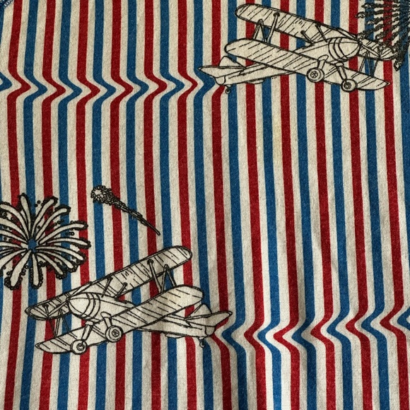 LULA ROE SIMPLY COMFORTABLE TOP SHORT SLEEVE PLANES PATRIOTIC WOMENS SZ LARGE - Picture 10 of 10